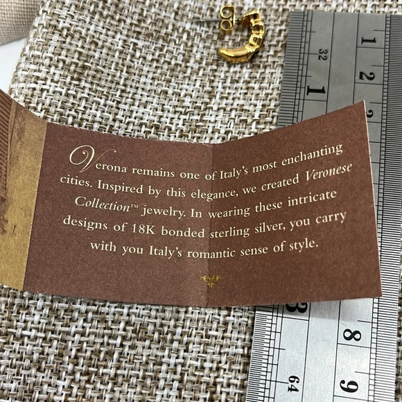 Vintage Veronese Collection 18K Bonded Sterling Silver Necklace & Earring Set - Picture 12 of 14